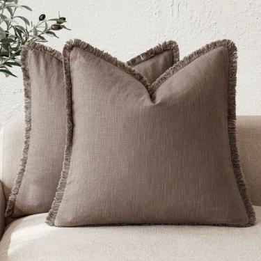 Imagem de Conjunto de 2 capas de almofada Findtower Linen Fringe, 65x65cm