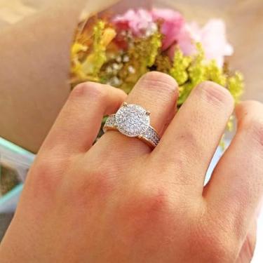 Imagem de Anel Grande com Topo Chuveiro Cravejado Folheado A Ouro 18k Softjoias (24)