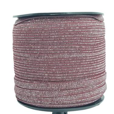 Imagem de Elástico Lurex Chato 7mm Encadernação Várias Cores ElasticoComum Rosa 