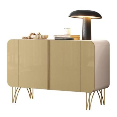 Imagem de Aparador Buffet Sala Benvenuto Com 2 Portas e Pés em Aço Off White/champanhe