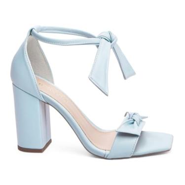 Imagem de Sandália Feminina Torricell@ Tira Laço Nó em Napa e Laço em Napa Salto Bloco 8,5 cm Formatura e Casamento.., FST025D, Cor: Azul (BR, Adulto, Numérico, 37)