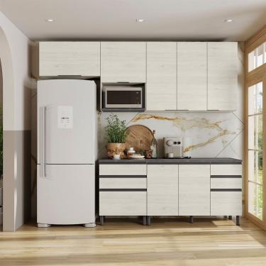 Imagem de Cozinha Bartira Cristal Com 7 Portas 6 Gavetas 4 Prateleiras Freixo