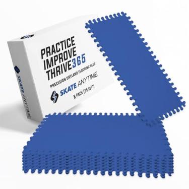 Imagem de Skate Anytime – Fotografe a qualquer momento – Placas de hóquei Precision Dryland – Almofada profissional para treino de hóquei para uso interno e externo (azul, 6 painéis))