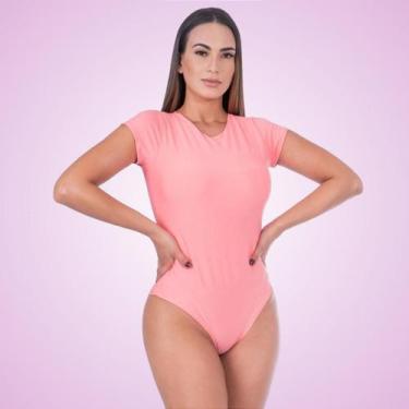 Imagem de Body Feminino Manga Curta Rosa Claro - Vimo, M, Rosa claro