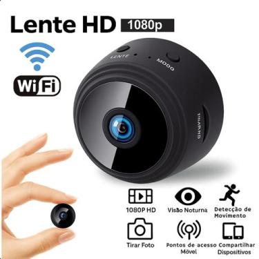 Imagem de Mini câmera espiã A9 visão noturna HD 1080p sensor presença - ROMI