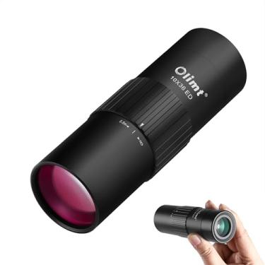 Imagem de Telescópio monocular 10 x 91 cm, compacto, portátil, tamanho pequeno, lente ED totalmente multirevestida HD BAK-4, corpo de metal óptico, à prova d'água, à prova de neblina para adultos, caminhadas