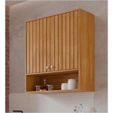 Imagem de Armário Aéreo Cozinha Divina 80cm 2 Portas com Nichos 100% MDF Cinamomo MGM Moveis