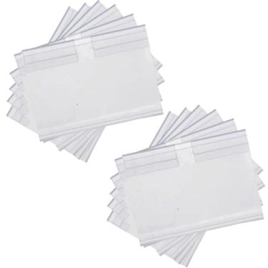 Imagem de Kit 50 Porta Etiqueta Expositor De Gôndola Geladeira Mercado Lojas 7,5x4,5cm