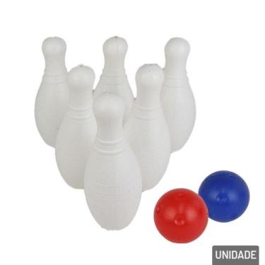 Imagem de Jogo de Boliche Plástico 6 Pinos e 2 Bolas Color - Tudo em Caixa - Gen