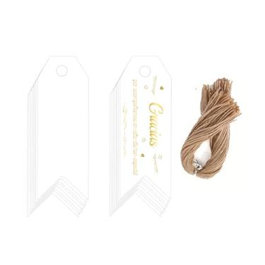 Imagem de 20 peças de etiquetas de lembrancinha de casamento Gracias, folha dourada, 2,5 x 7 cm, cartão de presente de agradecimento espanhol, gracias, casamento, agradecimento, rótulos de presente de chuveiro