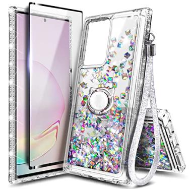 Imagem de Capa NGB projetada para Samsung Galaxy Note 20 Ultra, Crystal Gem | Capa fofa com glitter líquido brilhante | com protetor de tela, suporte de anel e cordão de pulso para mulheres, meninas e crianças