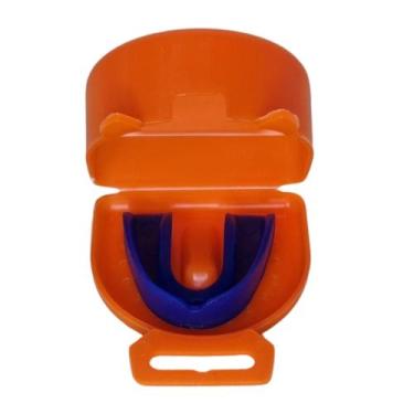 Imagem de Estojo Laranja e Protetor Bucal Simples Moldável P/ Muay Thai, Boxe - 
