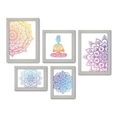 Imagem de Kit Com 5 Quadros Decorativos - Yoga Mandalas Studio - 081kq01b - Allo