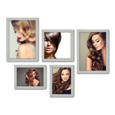Imagem de Kit Com 5 Quadros Decorativos - Salão de Beleza Cabeleireiro - 058kq01