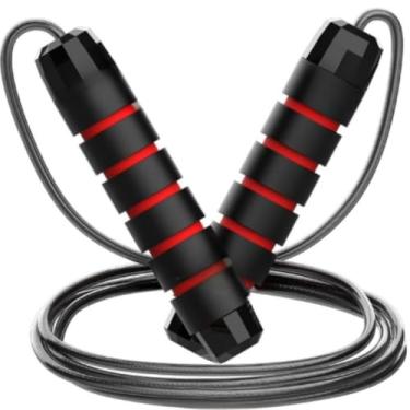 Imagem de Pula Corda corda de Pular Profissional Fitness e Emagrecimento Queima Calorias com Rolamento Suave(1 UNIDADE,VERMELHO)