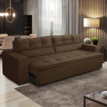 Imagem de Sofá Retrátil e Reclinável 3 lugares com Molas 2,00m Vanessa Suede Mar