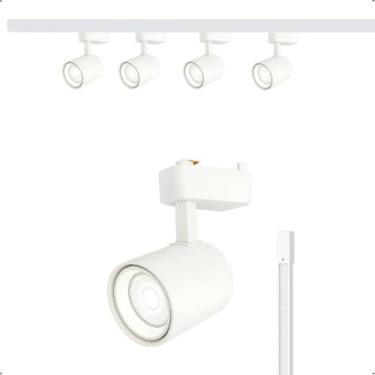 Imagem de Kit Trilho Eletrificado 2m + 6 Spots Led 10w 3000K Bivolt Branco