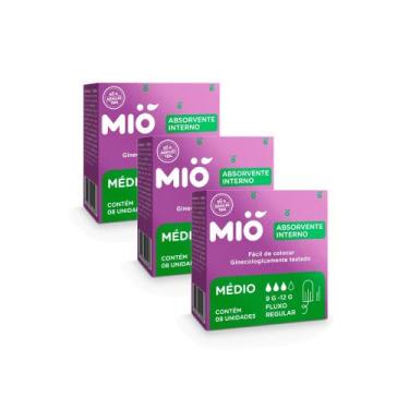 Imagem de Kit 3 Absorvente Interno Mió Médio Fluxo Regular 8 Unidades