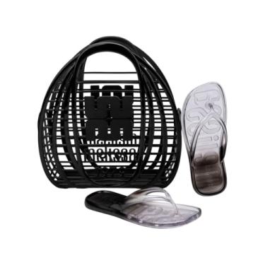 Imagem de Melissa Sun Beachwear, Conjunto de Bolsa e Chinelo, Sandália de Praia (Preto, BR, Adulto, Numérico, 38)