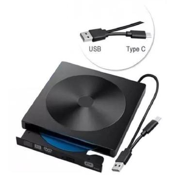 Imagem de Drive Gravador de CD/DVD Externo Usb 3.0 e Type-C KP-LE303