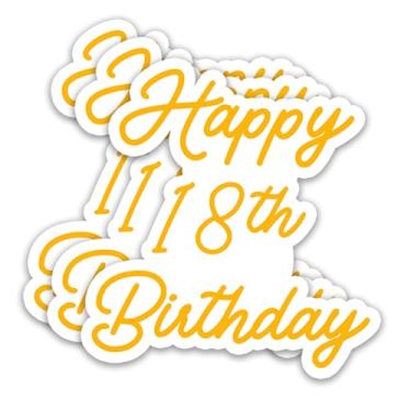 Imagem de (3 peças) Adesivo de feliz aniversário de 18 anos – Adesivos de vinil à prova d'água Cheers to 18 Years para presentes de aniversário de 18 anos, garrafas de água, álbuns, diários, 7,6 x 7,4 cm