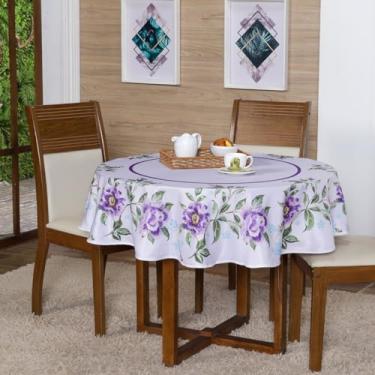 Imagem de Toalha de Mesa Quadrada, 140 x 140 cm, 4 Lugares, 100% Poliéster, Estampada (FLORAL LILAS)
