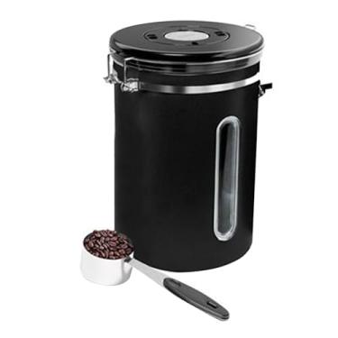 Imagem de Rrlihjgu Frasco Hermético Para Café,Contentor para Grãos de Café 1800ml - Com Medidor De 30ml Para Pó De Grãos De Chá,Arroz Massa Açúcar Sal Doces Bolachas