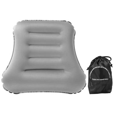 Imagem de Travesseiro lombar inflável, leve e portátil, suporte lombar para assento de carro, almofada ergonômica autoinflável, suporta a parte inferior das costas para viagens, avião, acampamento, caminhada