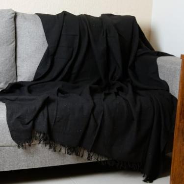 Imagem de Manta 3,00M x 1,80M Sofá King Grande Grossa Decoração Sala Protetora Decorativa Colcha Coberta (Preta (3,00M x 1,80M))