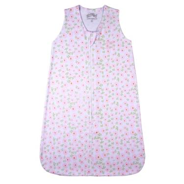 Imagem de Casulo Pijama Saco de Dormir Bebê Menina Suedine Estampado Margaridas 100% Algodão (Branco, M)