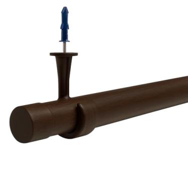 Imagem de Kit Varão de cortina para teto de gesso 4 metros 28 milimetros (Grosso)(Tabaco)