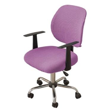 Imagem de Lzyjckh Capa para cadeira de escritório e computador Capa elástica elástica 2 peças Protetor de móveis moderno e minimalista para escritório e casa,Pink