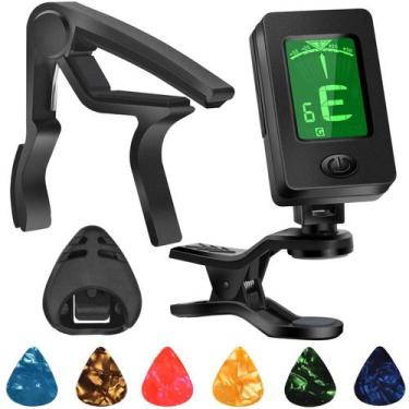 Imagem de Conjunto de acessórios de guitarra DOMMI Guitar Capo Tuner com palheta