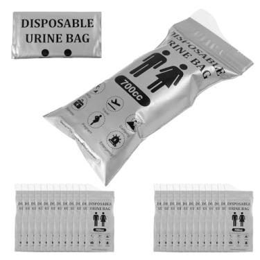 Imagem de LCZNXJJY Bolsa de urina descartável com 24 peças, bolsa de urina portátil de 700 ml, à prova de vazamento, bolsa de mictório unissex à prova de vazamento, bolsas de vômito de emergência, vaso