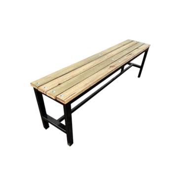 Imagem de Banco para Refeitório e Jardim, Madeira e Metal, 150 cm x 30 cm x 45 cm, 8 kg, Preto