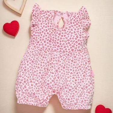 Imagem de Macacão Curto Babado Minimalista Bebê Menina até 12 Meses - Era Uma Ve