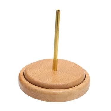 Imagem de Fancyes Suporte de fio de madeira, enrolador, suporte para enrolar fios, de armazenamento de madeira para presente, dispensador para uso doméstico, novelo de, Grande