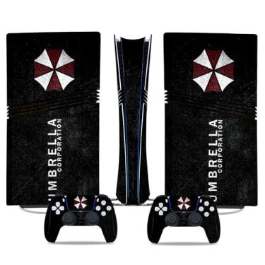 Imagem de MaD Vision Conjunto de películas de vinil extraduráveis para PS5 Pro + 5 pares de anéis de mira | Kit de adesivos resistentes a arranhões para PlayStation 5 + 2 controles – para Resident-Evil | Design