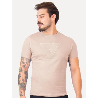 Imagem de Camiseta Guess Masculina Embroidered Logo Full Rosé-Masculino