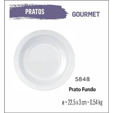 Imagem de Jogo De Prato Gourmet 12 Pratos Fundo - 22Cm Branco