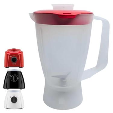 Imagem de Copo para Liquidificador compatível com Arno Easy Mix, Optimix Plus LN37, Faciclic Top LN38 Tampa Vermelha Translúcida