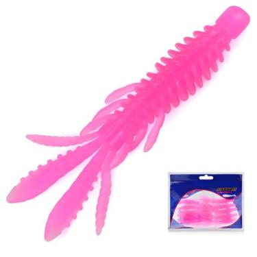 Imagem de 10 iscas de isca de natação macia, 8 cm/3,15 pol, kit de iscas de pesca de plástico macio em forma de camarão, iscas de natação com 5 cores, para pesca de truta, robalo, peixe vermelho, água doce