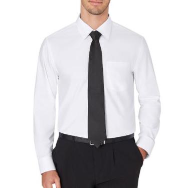 Imagem de Camisa social masculina J.VER, sem rugas, de manga comprida, branca, G