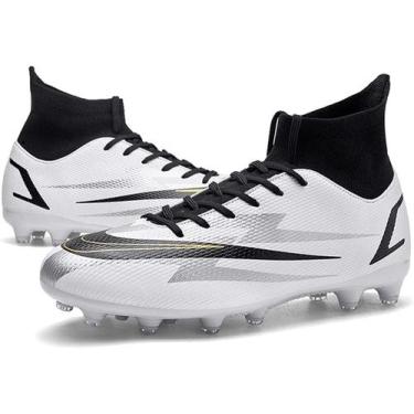 Imagem de Tênis de futebol masculinos de futebol com pontas longas, couro e borr