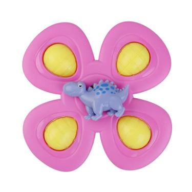 Imagem de 3pc bebê spinning tops brinquedo dinossauro ventosa plataforma giratór