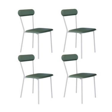 Imagem de Conjunto 4 Cadeiras de Jantar Vintage Emília Tecido Revest Sintético E