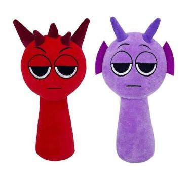 Imagem de Brinquedo de pelúcia Sprunky Wenda e Grey Sprunki 25cm para crianças -