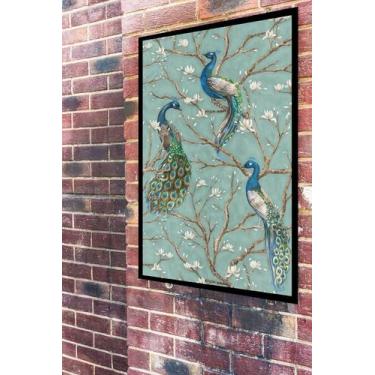 Imagem de Quadro Decorativo Pavões Na Árvore - 70X50Cm - Quadros On-Line