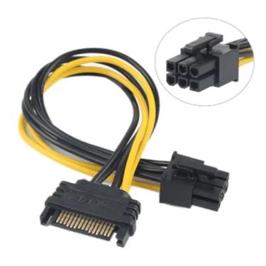 Imagem de Cabo Adaptador Energia Sata X 6 Pinos Placa De Vídeo Molex