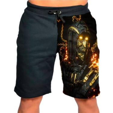 Imagem de Bermuda Short Calção Mortal Kombat Scorpion - smoke, Preto, P 34/36